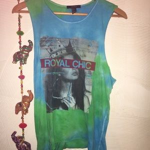 Forever 21 tie dye top graphic